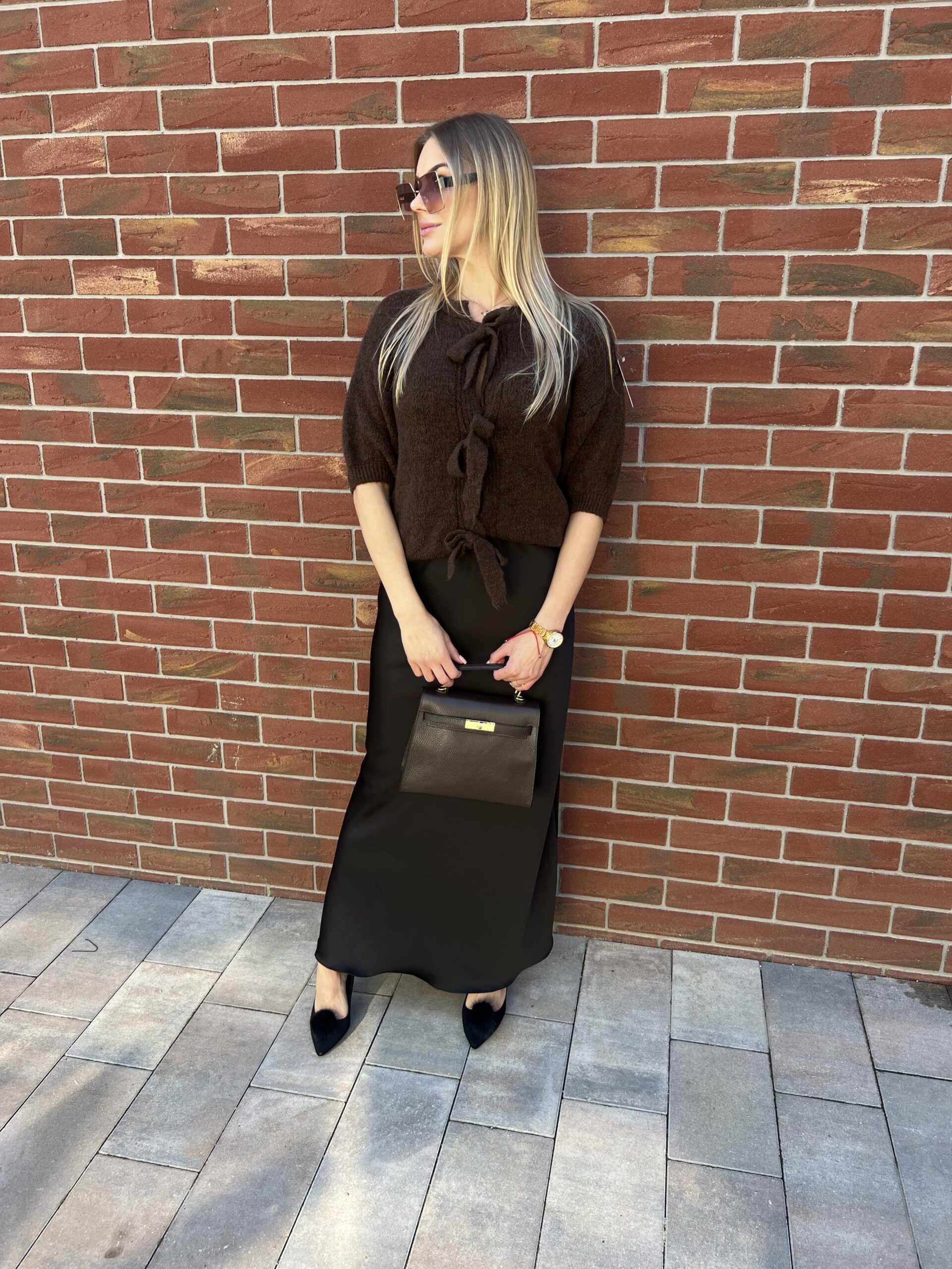 SPÓDNICA SATYNOWA CZARNA