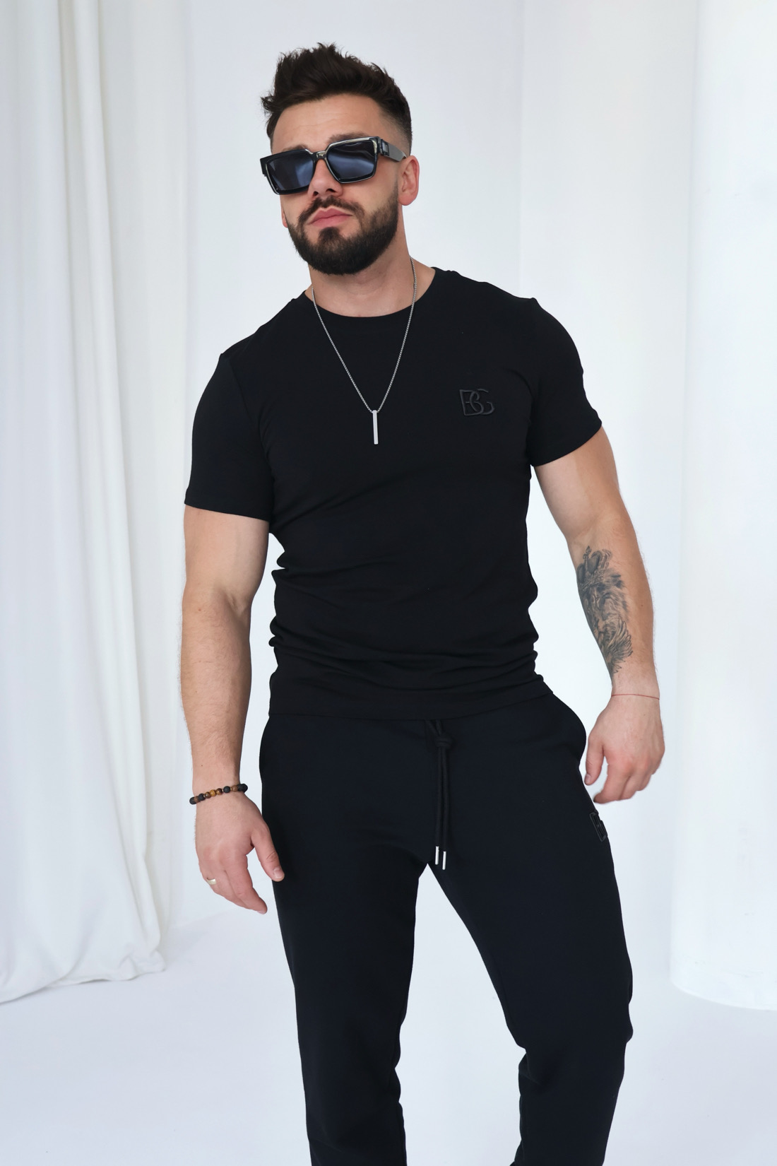 T-SHIRT MĘSKI BG BOND CZARNY