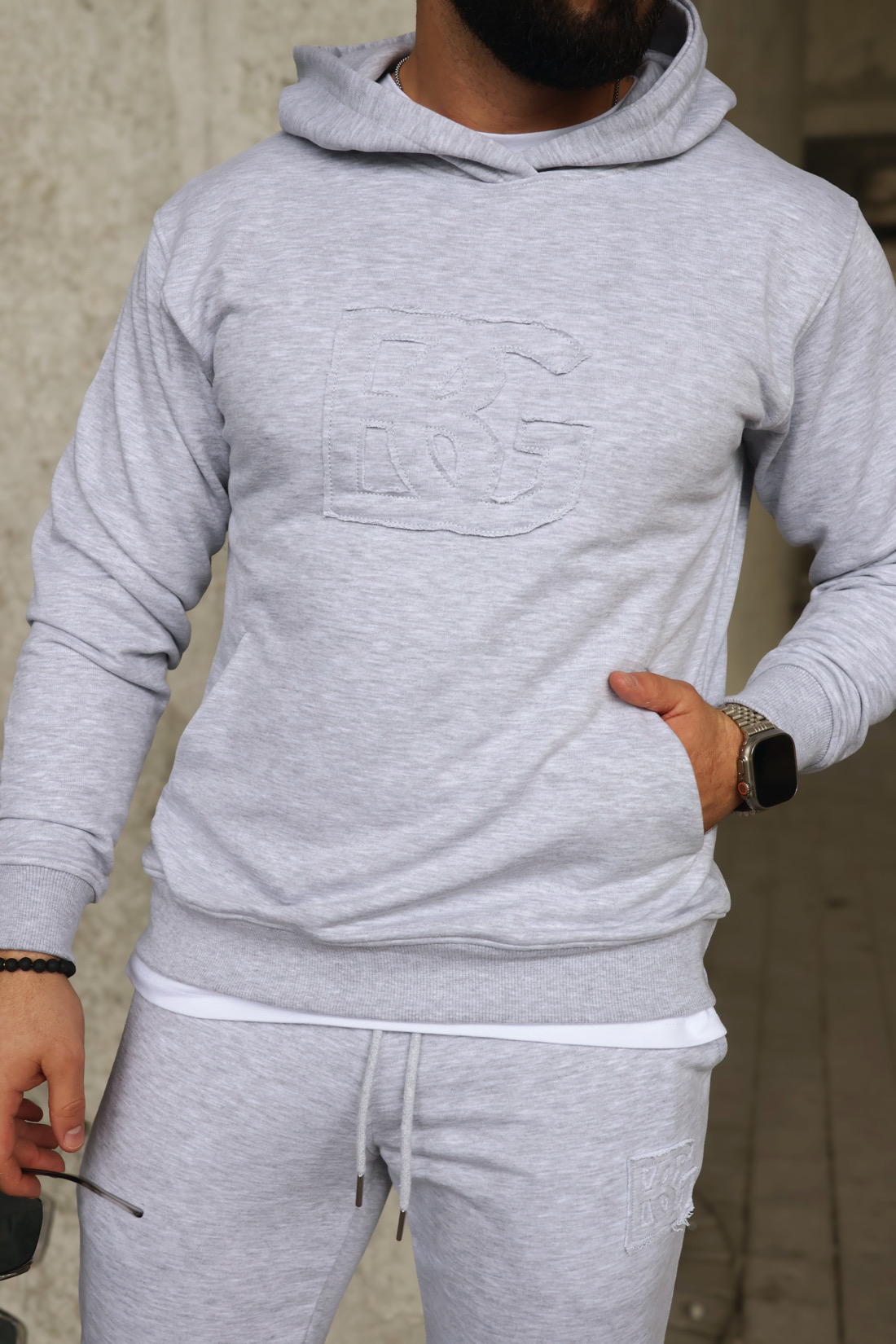 DRES MĘSKI BG MATCHY SZARY MELANŻ