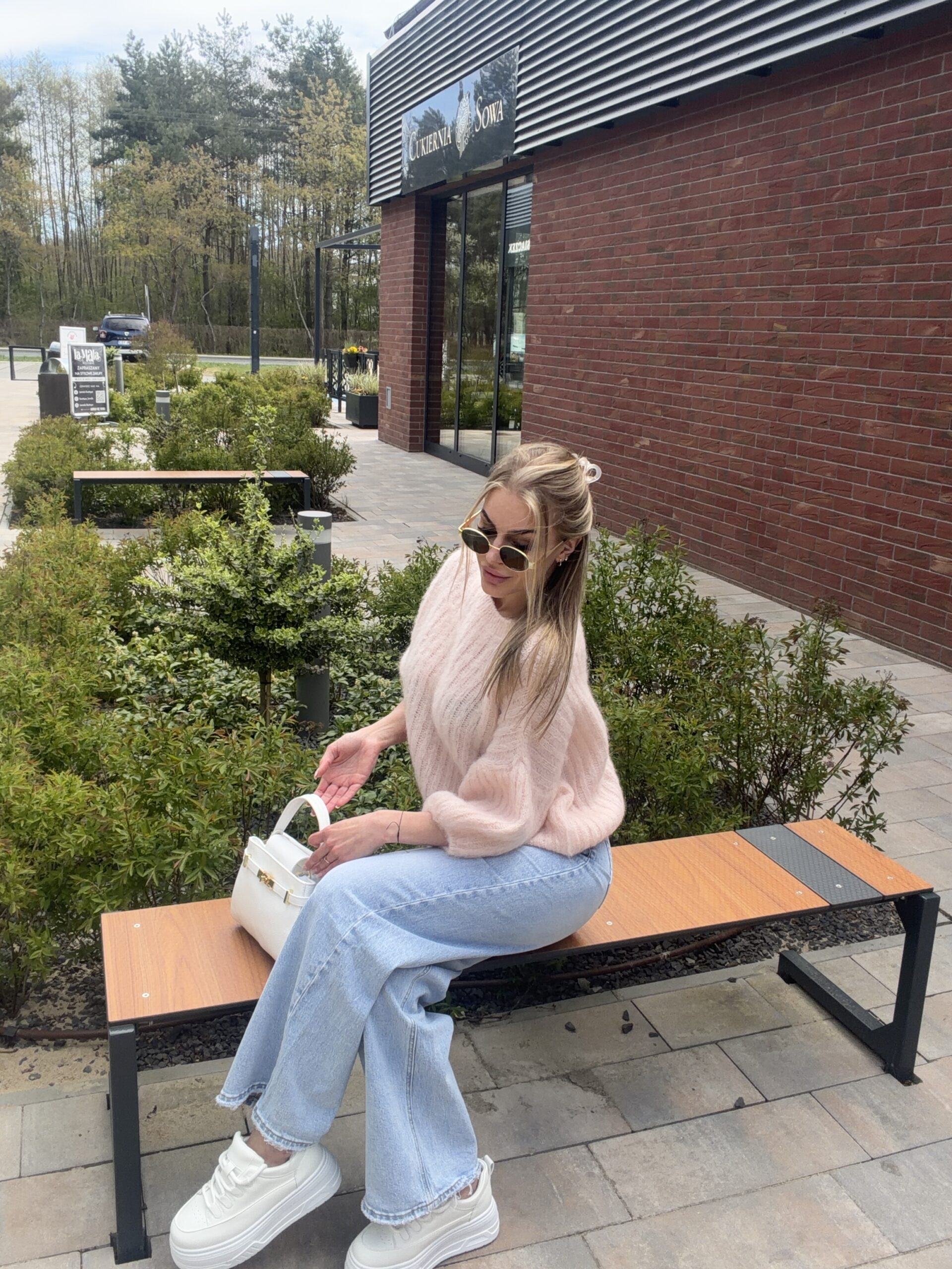 SWETER MOHER BRZOSKIWNIA